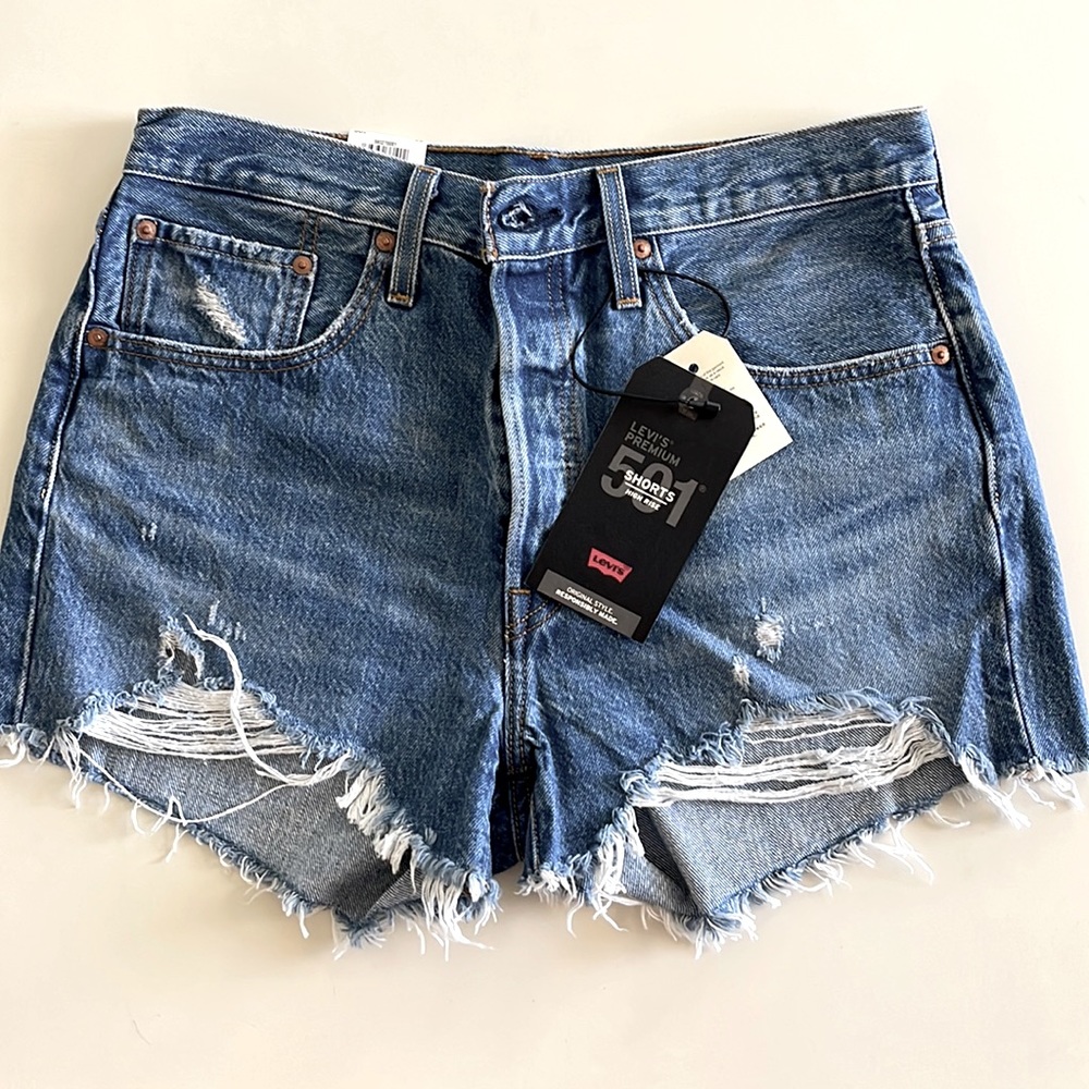 Levi’s 501 high rise denim shorts